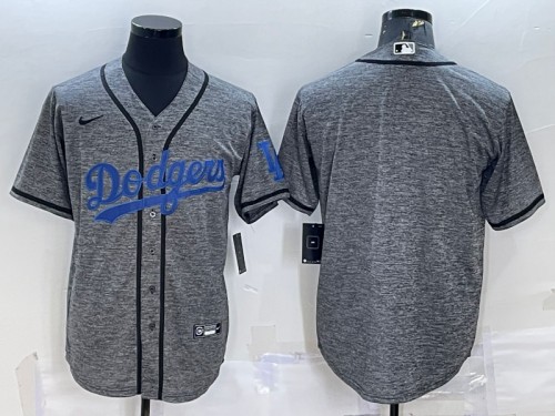 Men's Los Angeles Dodgers Blank Gray Cool Base Stitched Jersey